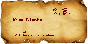 Kiss Bianka névjegykártya
